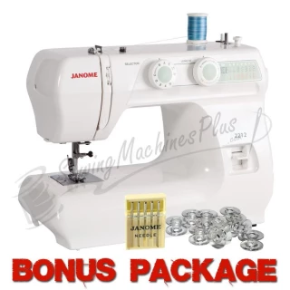 Janome 2212 12 Stitch Full Size Freearm Sewing Machine & FREE BONUS