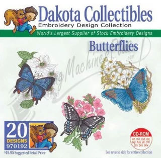 Dakota Collectibles Butterflies Embroidery Designs - 970192