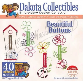 Dakota Collectibles Beautiful Buttons Embroidery Designs - 970388