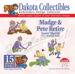 Dakota Collectibles Madge & Pete Retire Embroidery Designs - 970401