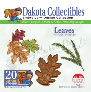 Dakota Collectibles Leaves Embroidery Designs - 970406