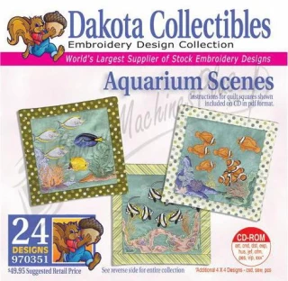 Dakota Collectibles Aquarium Scenes  Embroidery Designs - 970351