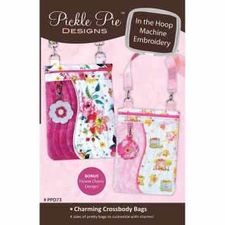 Pickle Pie Designs Charming Crossbody Bags In the Hoop Mach Emb CD (PPD73)