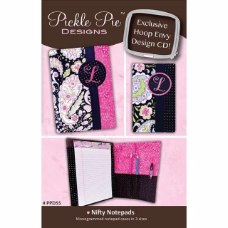 Pickle Pie Designs Nifty Notepads In the hoop Embroidery Design CD (PPD55)