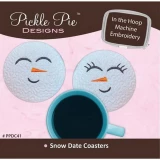 Snow Date Coasters ITH Embroidery CD