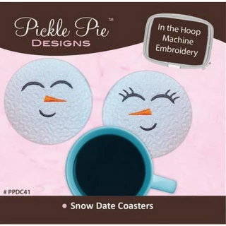 Snow Date Coasters ITH Embroidery CD