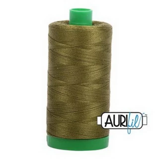 Aurifil Cotton Mako Thread 40wt 1000m Box of 6 OLIVE