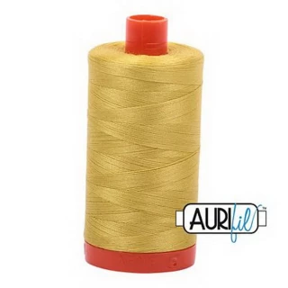 Aurifil Cotton Mako Thread 50wt 1300m Box of 6 GOLD YELLOW