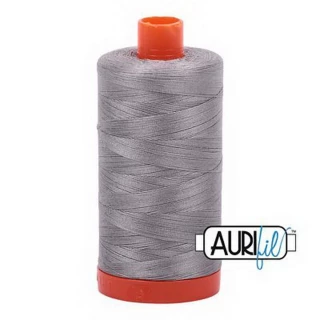 Aurifil Cotton Mako Thread 50wt 1300m Box of 6 STAINLESS STEEL