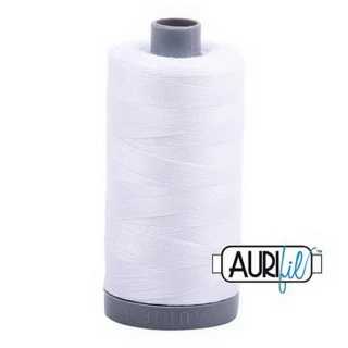 Aurifil Cotton Mako Thread 28wt 820yd 6ct WHITE