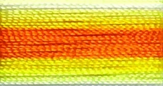 V55 - Floriani Variegated Embroidery Thread, Yellow Orange Stripe, 1,100yd spool